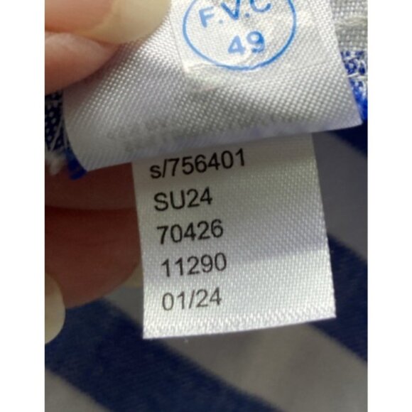 Loft Striped Linen Blend Belted Halter Maxi Dress Women 16 Blue White Nautical - Picture 10 of 12